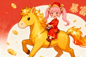 2026马上暴富 骑马的小女孩4k壁纸3840x2160