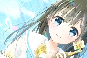 女孩 电话 微笑 眼泪 动漫 艺术 4k壁纸 3840x2160