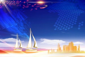 扬帆远航大气蓝天地球banner