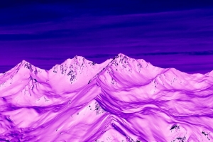 山脉 山峰 鸟瞰图 紫色 雪 黄昏 4k壁纸 3840x2160