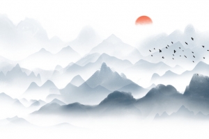 山水线稿素材文件1