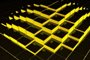 结构 立方体 3d 黄色 黑色 4k壁纸 3840x2160