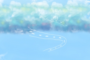 小清新天空手绘背景