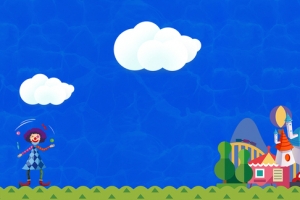 游乐园卡通小清新蓝色banner