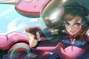 守望先锋D.VA游戏原画3440x1440 4k壁纸