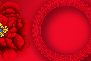 淘宝中国红元素庆典花海报banner背景