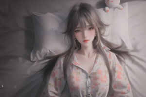 可爱居家长发女孩2560x1600动漫壁纸