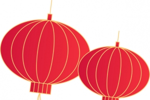红色灯笼扁平新年元宵