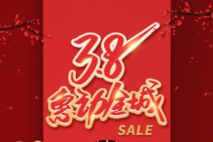 38惠动全城艺术字梅花树枝元素图