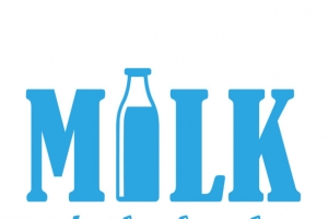 milk 牛奶 图标 蓝色 文字