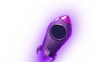 紫色火箭卡通发射效果