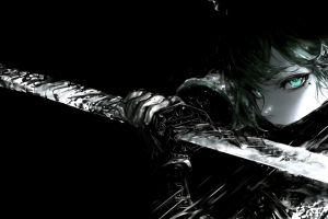 女剑客 暗黑风 长剑 3440x1440带鱼屏壁纸动漫