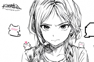 动漫线条女孩车机横屏4K高清壁纸3840x2160免费下载