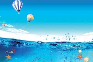 海底世界大气文艺海洋蓝色背景