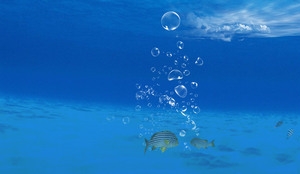 蓝色海洋海底清新背景banner