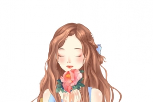 拿着鲜花的漂亮女孩