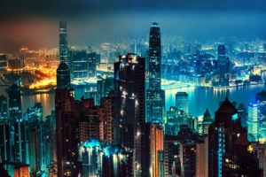 香港繁华夜景风光全景摄影高清图片