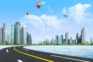 现代道路交通展板背景素材