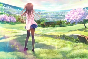 动漫女生风景4K壁纸