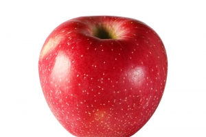 一个新鲜的红苹果