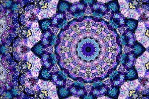 分形 图案 蓝色 紫色 抽象 4k壁纸 3840x2160