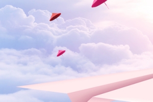 蓝天梦幻大气几何云层紫色banner