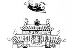 中国风鲤鱼跳龙门