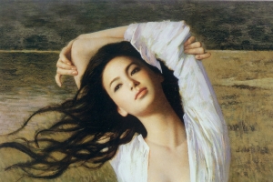 性感美女油画图片素材大图