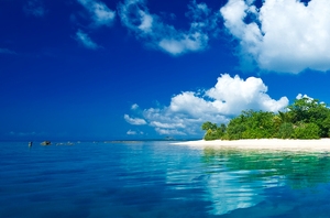 旅游水中岛屿背景banner