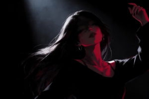 美女舞蹈光影暗黑风格4K高清动漫电脑壁纸3840x2160免费下载