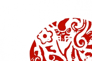 红色中国风圆形印章七夕情人节