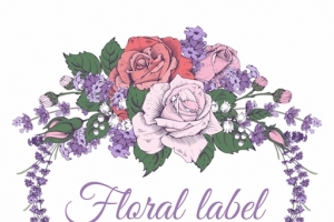 紫色玫瑰花花环插图