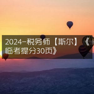 2024税务师考试【斯尔教育】精编《临考提分30页》