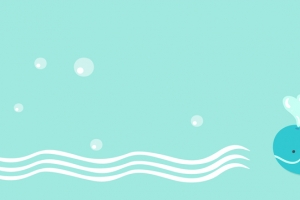清新卡通海豚儿童游泳馆海报背景psd