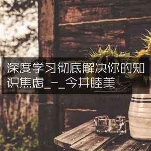 深度学习，今井睦美力作，彻底告别知识焦虑，提升个人能力