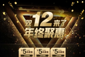 双12来了年终聚惠黑金促销店铺首页