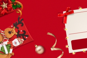 圣诞节卡通庆祝红色banner