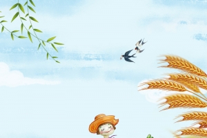 创意二十四节气芒种海报