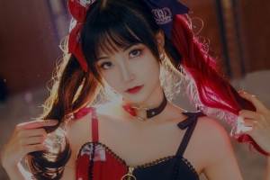 花筵lolita 黑红 小姐姐 美女4k壁纸3840x2160