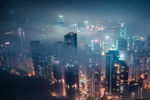 城市高楼影视夜景Banner