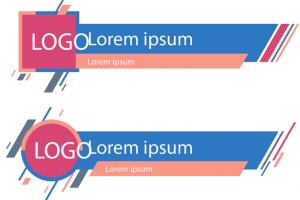 几何抽象蓝色广告牌高清PNG透明免扣设计素材免费下载