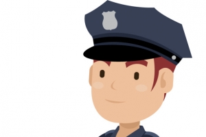 卡通民警