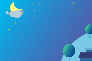 渐变蓝色夜晚卡通海报背景