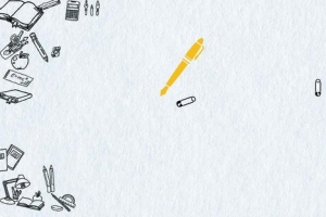 校园白色手绘文具背景banner