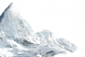 冬季积堆的雪山景