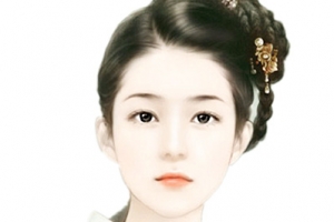 白衣扇子正面女子古风立绘
