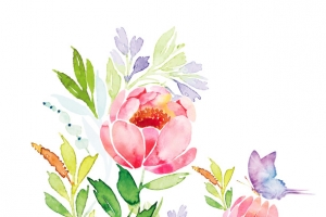 1手绘水彩花卉