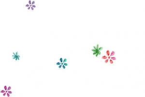 高清手绘多彩漂浮小花朵
