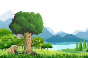 植树节绿色卡通可爱banner