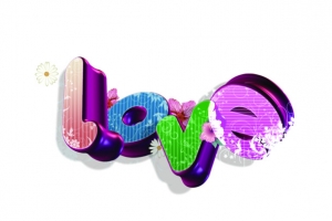 彩色立体love